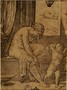 Anonimo italiano - Venere esce dal bagno con Cupido